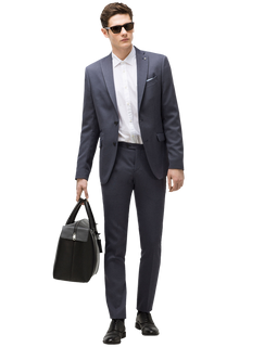 Textured weave suit Breast pocket detail